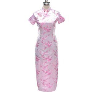 Traditional Chinese Dress- Floral Brocade Classic Dress  Tag size 34